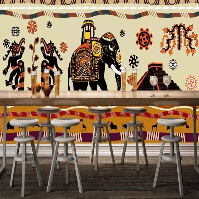 Indian Restaurant Wallpaper Design imgomnom