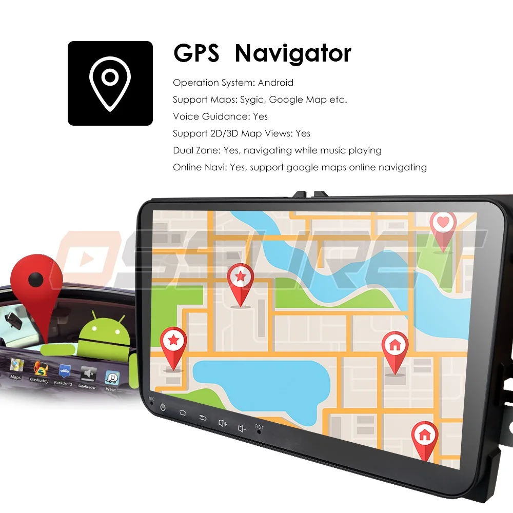 Sale 2din Android 9.0 Quad Core 1GB RAM Car NODVD for VW Passat CC Polo GOLF 5 6 Touran EOS T5 Sharan Jetta Tiguan GPS Radio bt radio 3