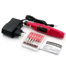 1 set Electric Nail Drill Pen Power Drill with 6bits US EU Adapter Acrylic Gel Remover Machine Manicure Pedicure Tools