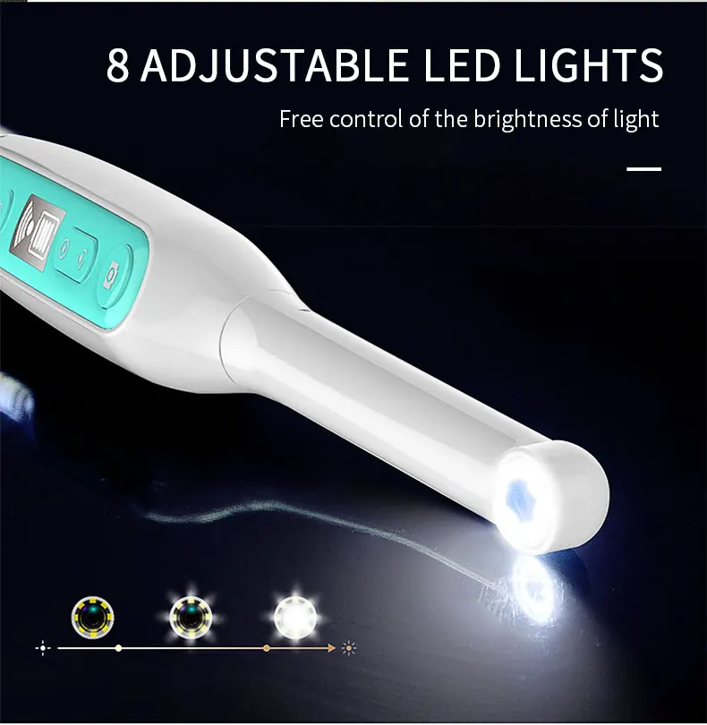 Vídeo para Ios Inspeção de Dentes sem Fio wi Endoscópio Dental Oral Ajustável Luzes Led Câmera Intraoral hd Android fi 8 15 8 ajustável luzes led câmera intraoral hd