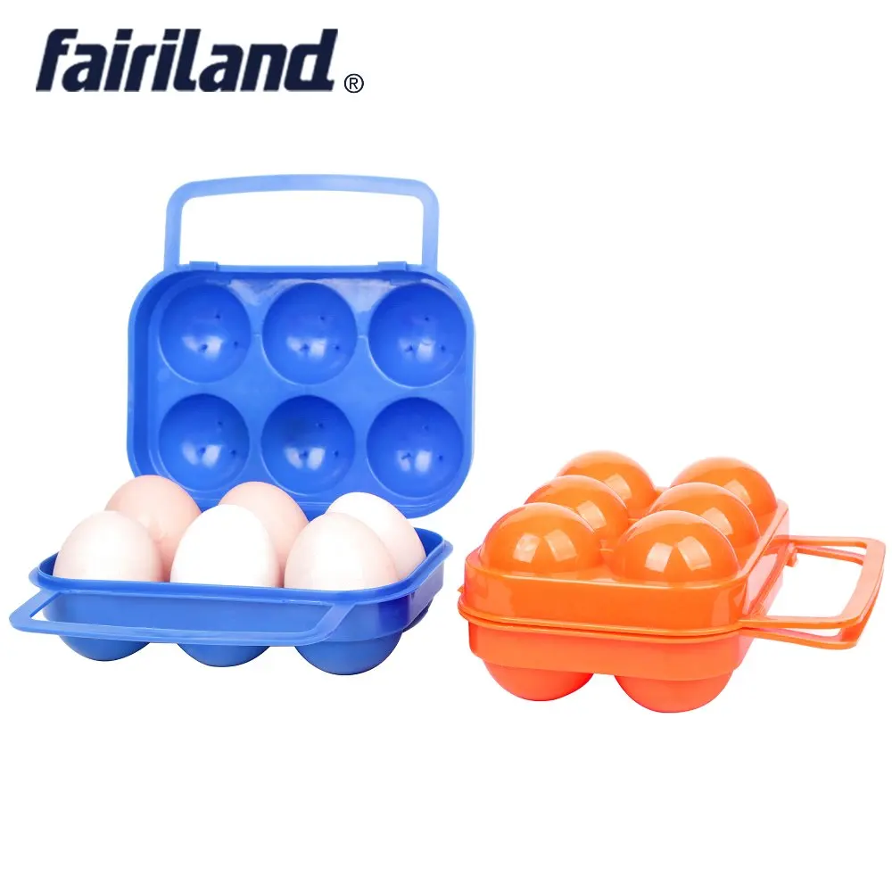 2pcs/Lot 6 Eggs Outdoor Plastic Storege Boxes Holder Camping Egg