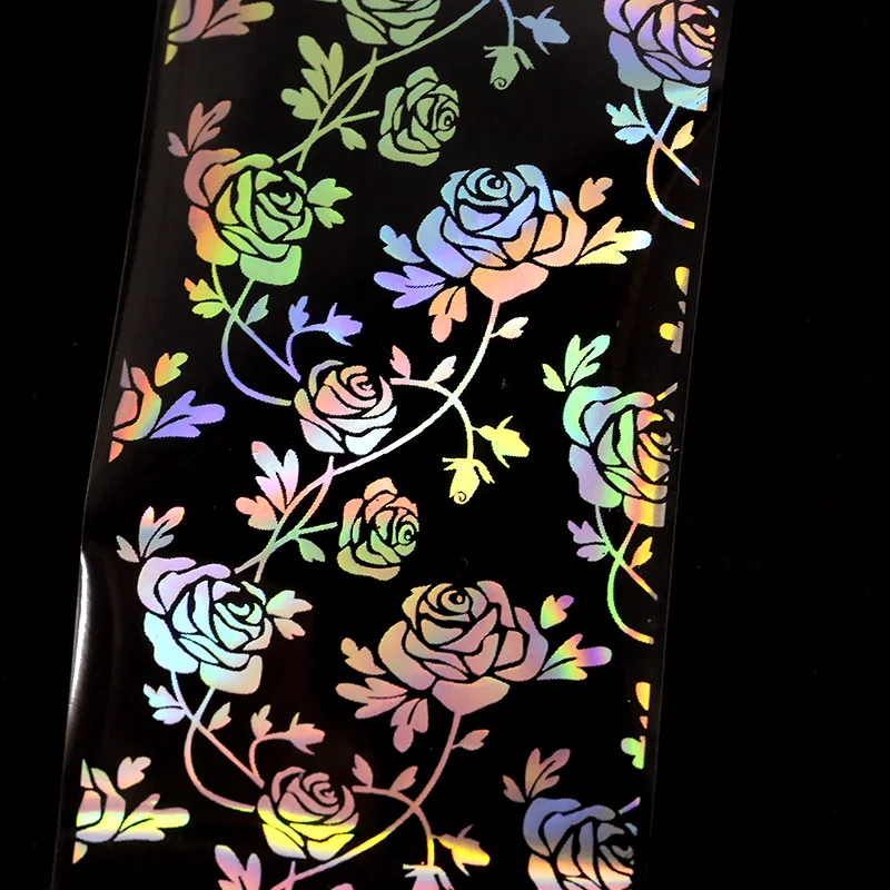 4*100 см голографический лак для ногтей Фольга 3D DIY розы Маникюр нейл ...