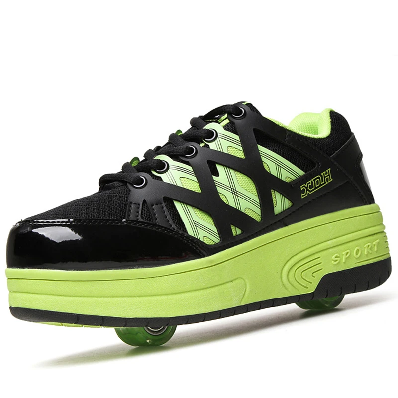 2019 New Children Wheel Shoes Fashion Light Up Roller Skate Sneakers For Kids Lights LED Boys Girls Glowing Sports Shoe