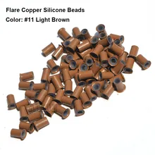 Силиконовые медные микро-локоны 3,4*2,0*6,0 мм микрокольца, бусины микро звено для волос Силиконовые медные бусины