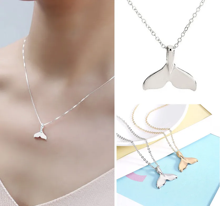 

2018 Retro Women Whale Tail Fish Nautical Charm Mermaid Tail Pendant Necklace Jewelry Jewelry #1129
