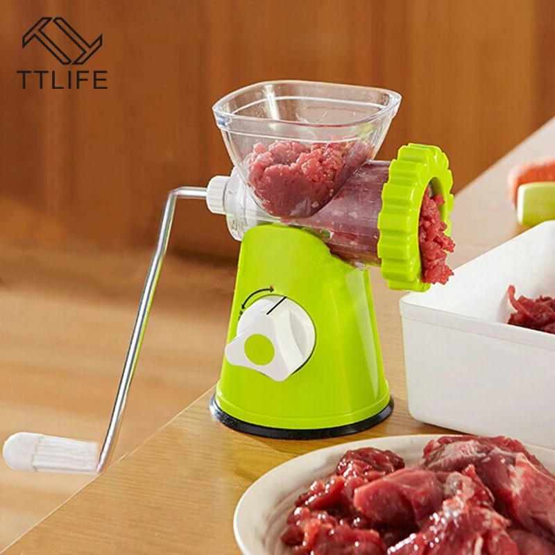 Günstige TTLIFE Hohe Qualität Multi funktionale Home Manuelle Fleischwolf Für Hacken Fleisch Gemüse Spice Hand gekröpft fleischwolf Wurst