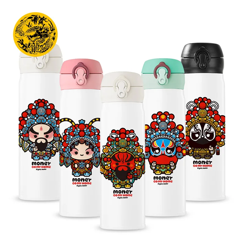 

Cartoon Thermos bottle for tea cup 304 Stainless Steel bottle thermos Water Bottle 450ml Vacuum Flask Infuser Insulated cup DIY