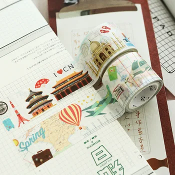 

30mm x 7m Travel series City map Washi Tapes DIY decoration tape scrapbooking planner tape office adhesive tape stationery JD36