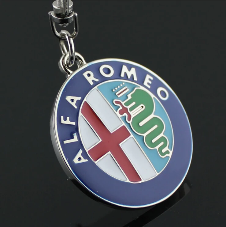 

WKOUD 1pcs Metal Car logo Keychain Key Ring Key Chain For Alfa Romeo 159 147 156 Giulietta Mito Spider GT Key Holder Car Styl