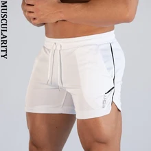 Мужские шорты для фитнеса бодибилдинга мужские летние спортивные залы тренировка Мужская дышащая сетка быстросохнущая Спортивная одежда для бега пляжные шорты