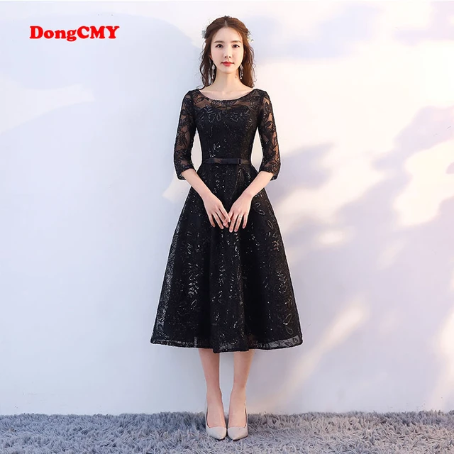 Dongcmy New Arrival 21 Short Black Color Prom Dress Tea Length Elegant Party Girls Evening Dresses Prom Dresses Aliexpress