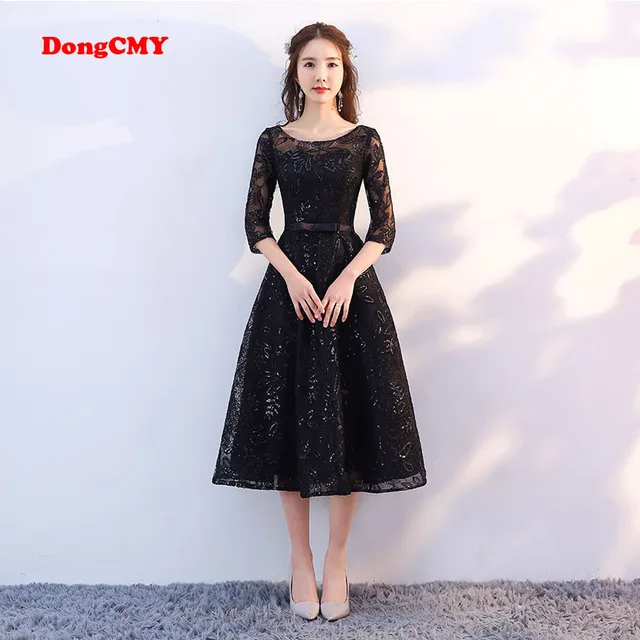 Short Black Elegant Evening Dresses