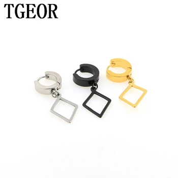 

Hot fashion jewelry 30pcs surgical stainless steel with dangle rhombic small mixed colors hoop Backing Earring Free shipping