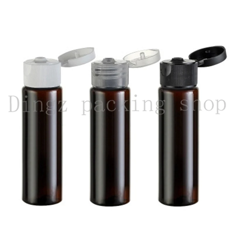 wholesale 30ml brown flip top plastic travel set bottles containers,1oz
