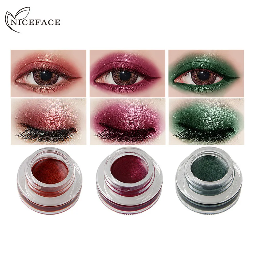 New Eyeshadow Cream NICEFACE 1PC Waterproof Eye Shadow Gel Cream Eye