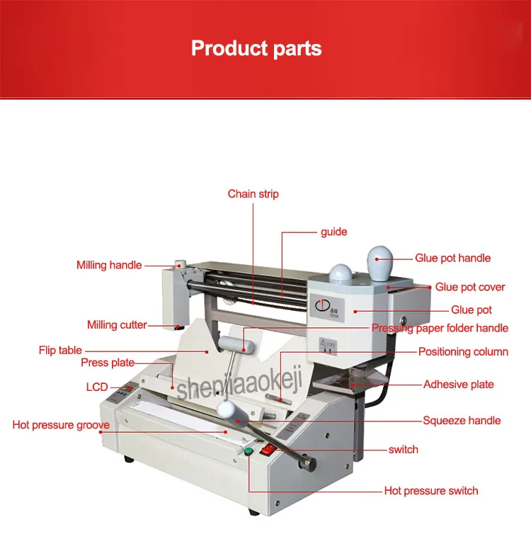 A4 размер клей переплет машина клей книга binder машина офисного электронного оборудования 220 В/110 В 500 Вт 1 шт
