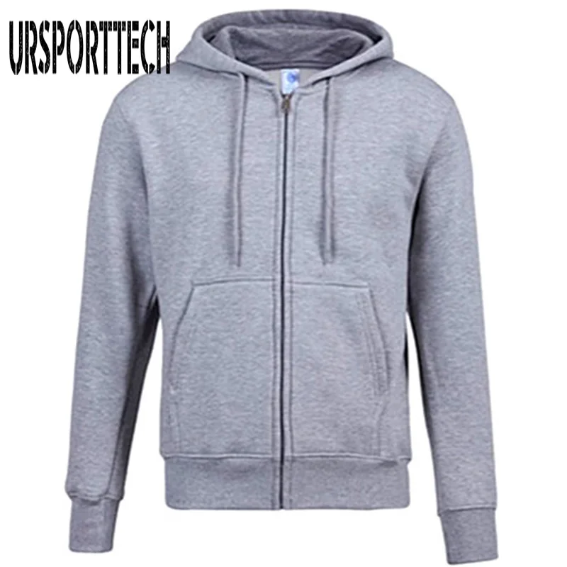 2019 New Hoodies Brand Men Casual Solid Sweatshirt Male Hoody Hip Hop Autumn Winter Zipper Hoodie M