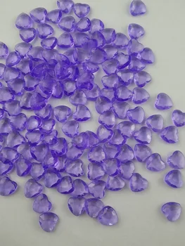 

Free Shipping ! 1000 pcs / lot 12mm Acrylic Lilac Heart Shape Confetti Wedding / Valentines Table favor Diamond confetti