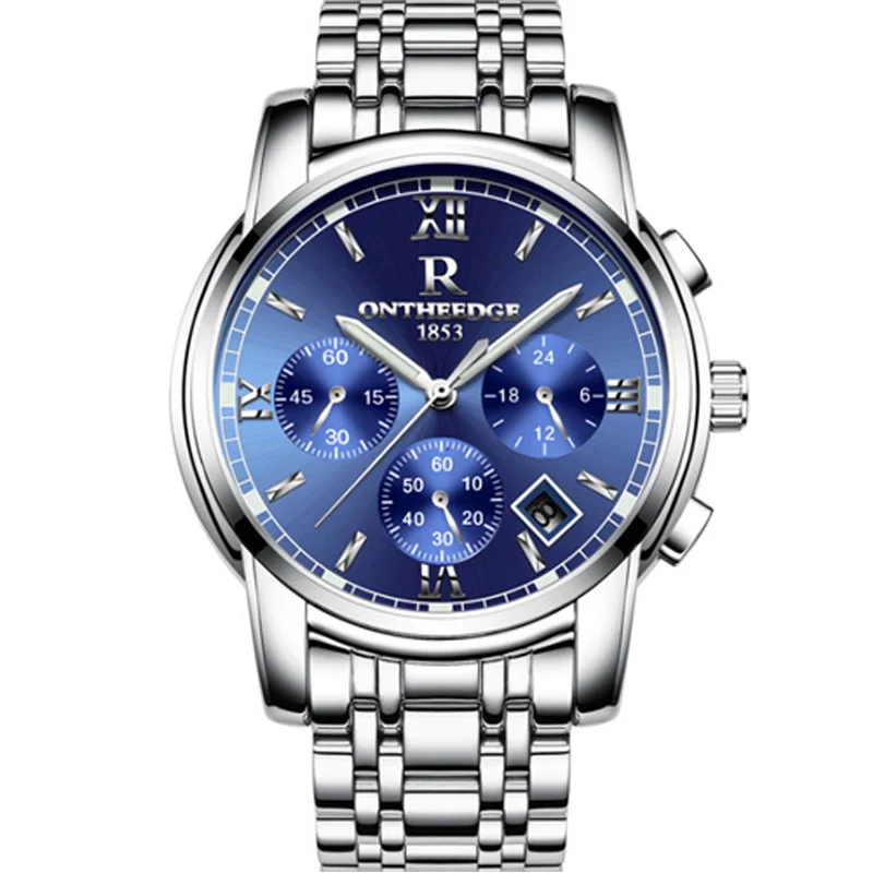 

Fashionable leisure business stainless steel quartz watch waterproof luminescent men's watch top grade brand . relogio feminino