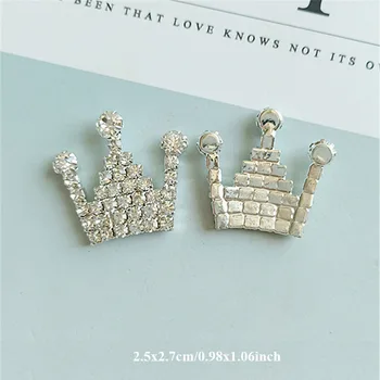 

50pcs Rhinestone Applique Crown strass Crystal Stones Metal Hairpin Hair Clip Wedding Dress Belt Accessories Bag Shoes Decor