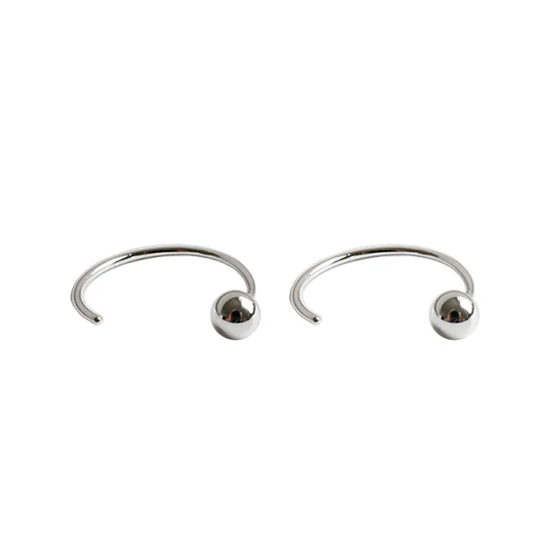 WTLTC 4mm Small Tiny Ball Huggies Hoop Earrings 925 Sterling Sliver Bead Hoops Earrings Mini Dot Piercing Earrings For Women