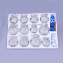 12Pcs Massage Cup Glass Cupping Family Beauty health Body Fire Cup Therapy Cup Set BY08