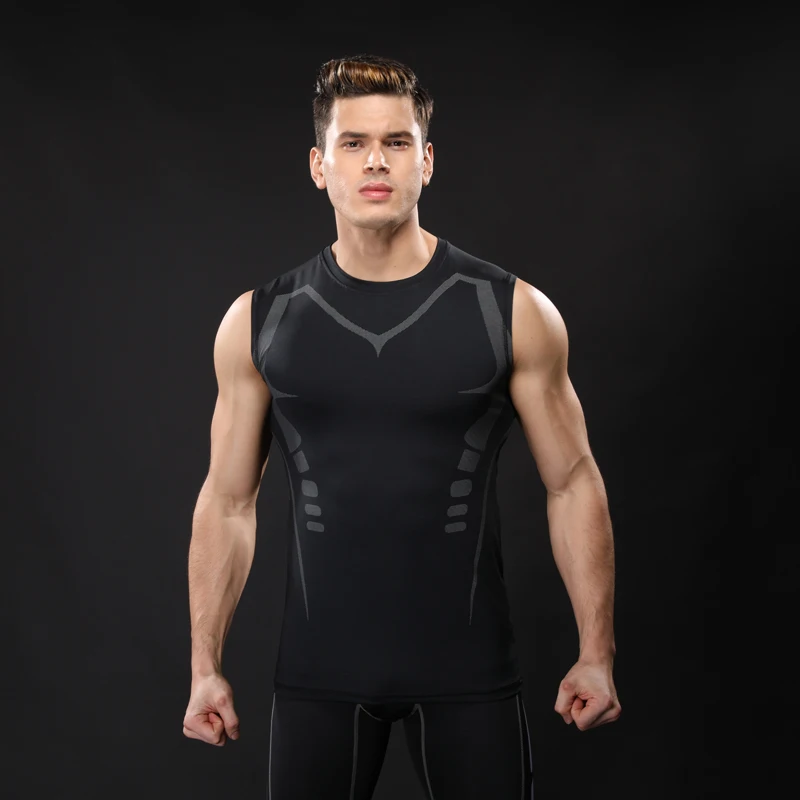

Mens Compression Vest Tight Base Layer Skinny Tights Gilet Fitness Exercise Crossfit Running Joggers Vest Sleeveless Sleeveless