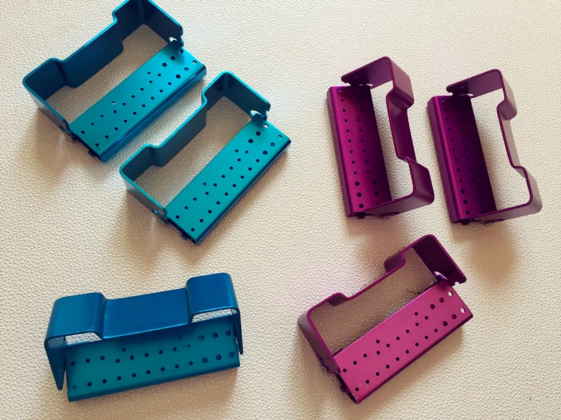5pcs Dental Opening Bur Block Autoclavable Disinfection Box B034 Purple