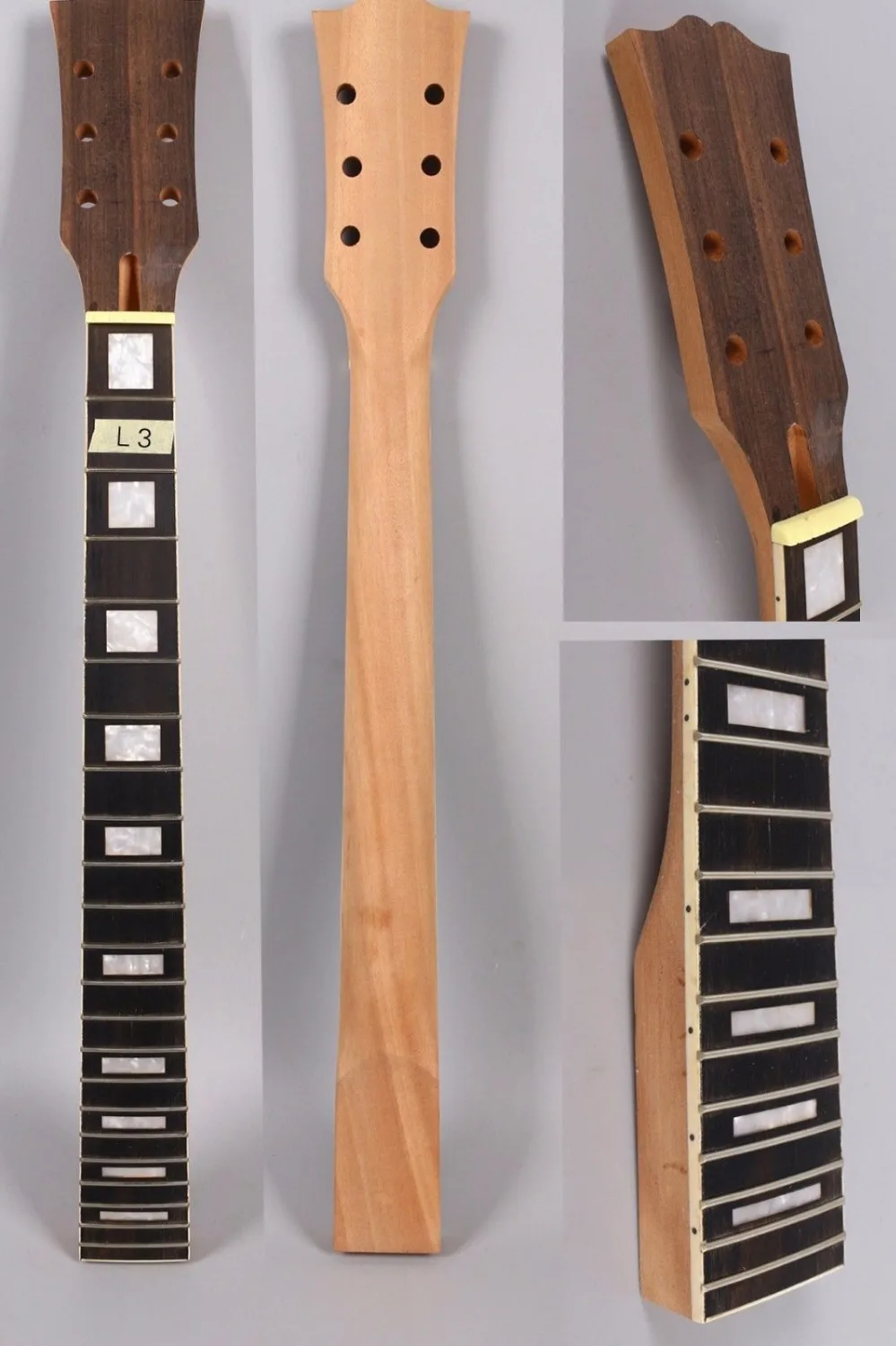 

Unfinished Electric Guitar Neck Ebony Fretboard 22 Fret 24.75 Inch Mahogany Wood