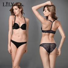 Lilymoda, сексуальный женский бюстгальтер, трусики, наборы, застежка спереди, Y-line, лямки, спина гонщика, кружево, бесшовный, пуш-ап, футболка, бюстгальтер, бюстгальтер, нижнее белье