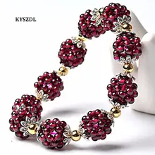  KYSZDL Hot Sale High quality Natural garnet bracelet fashion women crystal bracelet jewelry gifts 