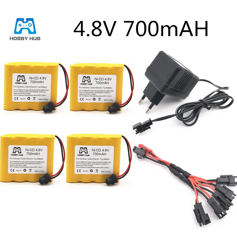 HOBBY HUB 4 8 В 700 мАч Ni Cd батарея + 5 в 1 зарядное устройство для дистанционного