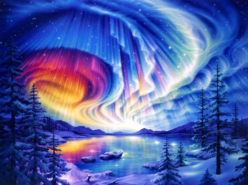 

The dazzling starry sky Art Hand-painted Creative Digital Oil Painting DIY Painting By Numbers 24 Color Pigment Brush Painting