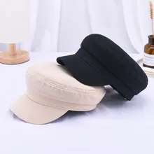 Осенние Восьмиугольные шляпы для женщин, плоская Военная Кепка, Женские Твердые крышки, Женские повседневные береты, шляпа бренда Gorra militar