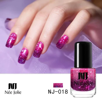 

NEE JOLIE Thermal Nail Polish Temperature Color Changing Fast Dry Glitter Sequins Varnish Gradient Nail varnish