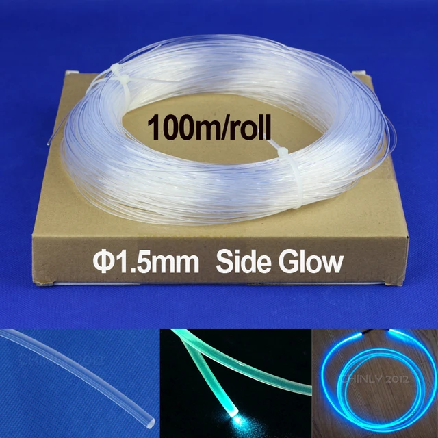 Side Glow Pmma Fiber Optic Cable 100m/roll 1.5mm Car Outline