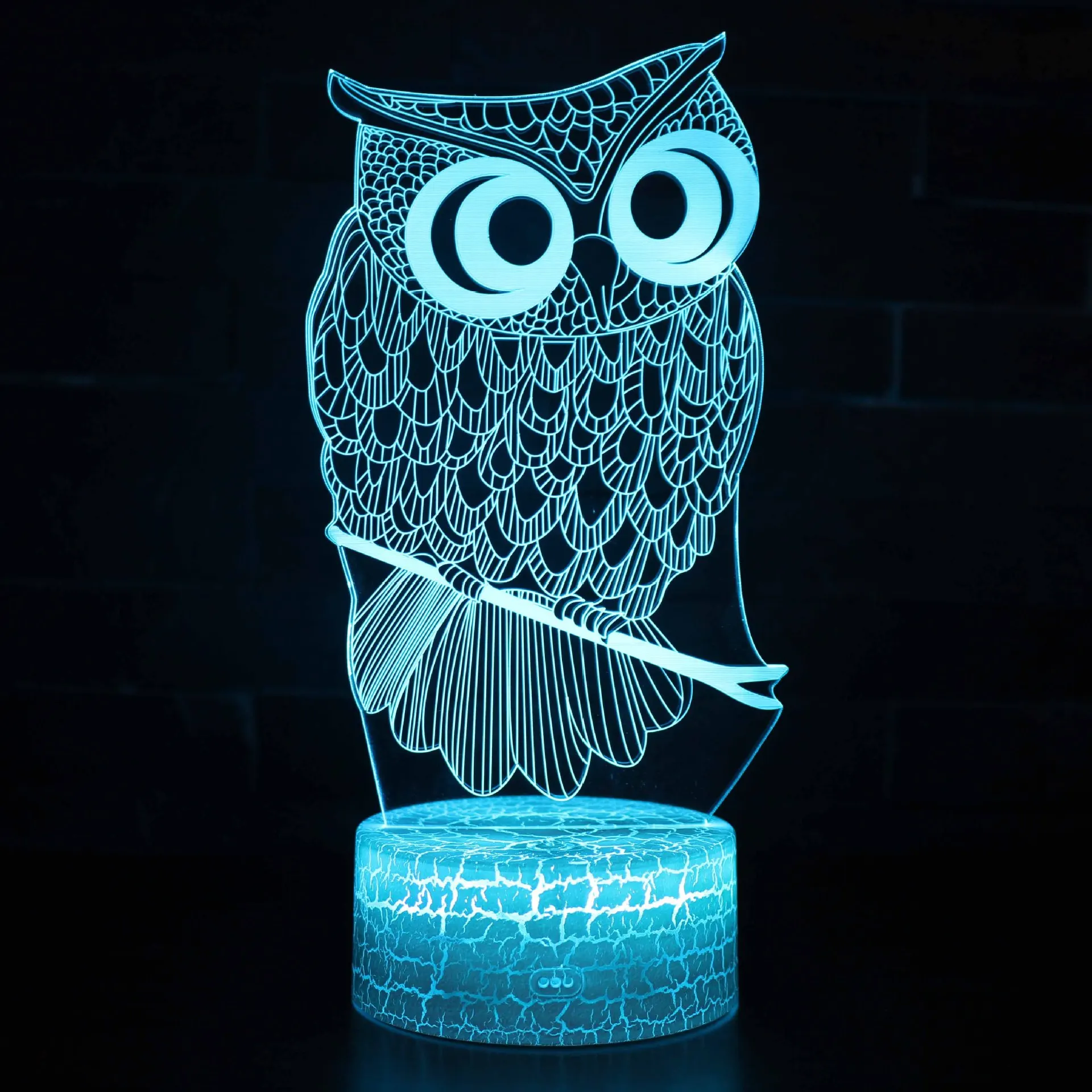 

Owl Remote Control 3d Light Fixtures Creative USB Plug In Colorful Night Light 3d Led Touch Working Desk Usb Led 3d Lamp