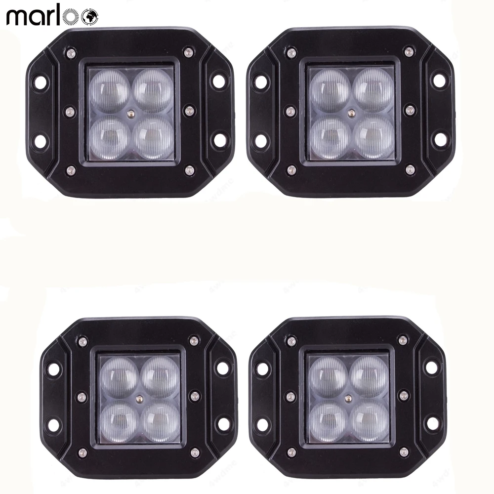 2X 3/" 20W LED WORK LIGHT BAR OFFROAD FLOOD BEAM FOR UTV Polaris RZR XP1K RZR1000