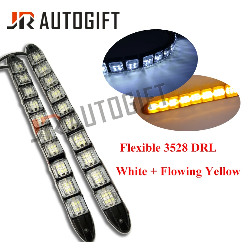 2 шт., автомобильные гибкие дневные ходовые огни, 8-16 светодиодов, 2835, 12 В
