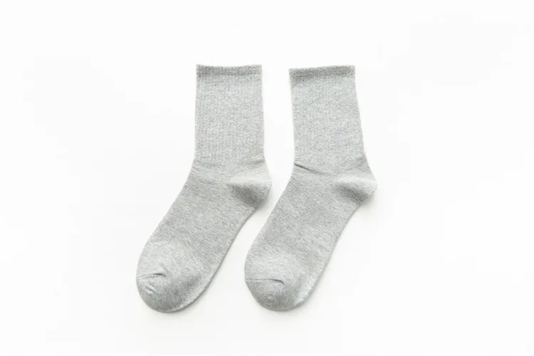 Мужские носки унисекс радужных цветов, 100 хлопок, Харадзюку, цветные носки средней длины, мужские Стандартные носки, 1 пара - Цвет: Grey