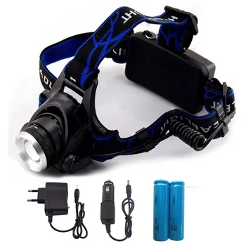 

Zoomable Power Headlamp 18650 Led Headlight Rechargeable Waterproof XM-L T6 2000LM Head Lamp Lantern Torch Flashlight Charger