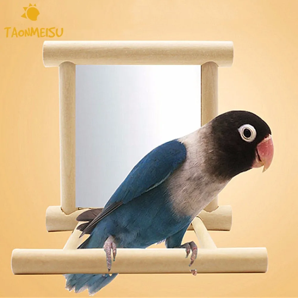 

10 * 10 * 10cm Parrot Toys Bird Stand With Mirror Suitable For All Kinds Of Large Medium And Small Sized Loved Birds
