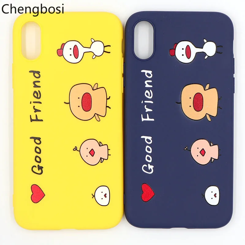 

Fresh Candy Color Super Embossed Iphone 6 6s 7 8 Plus X Mobile Phone Cover Soft Anti-knock Matte TPU Cartoon Cute Fitted Case