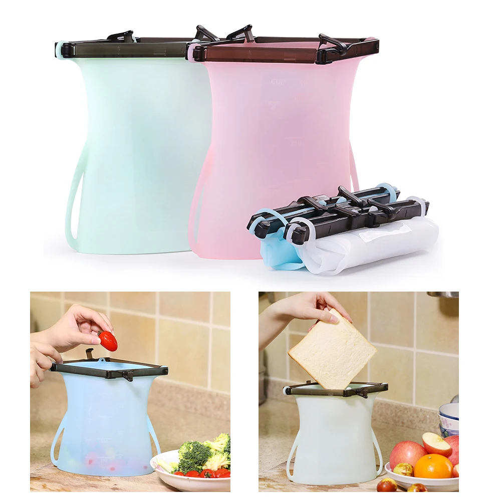 Reusable Silicone Food Storage Bags Fresh Preservation Saran Bag for
