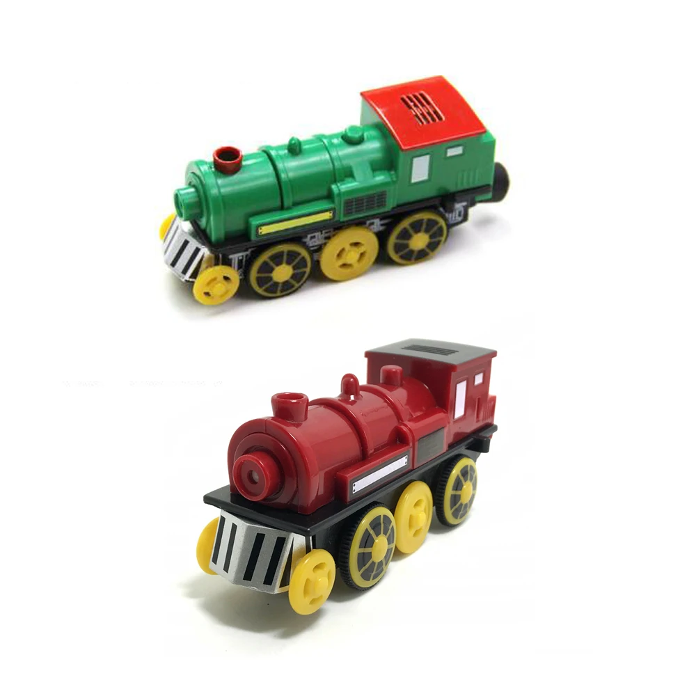 

W11 Free Shipping Children's Electric Train Electronic Magnetic Slot Toys Diecast Toy Birthday Gifts For Kids red and green