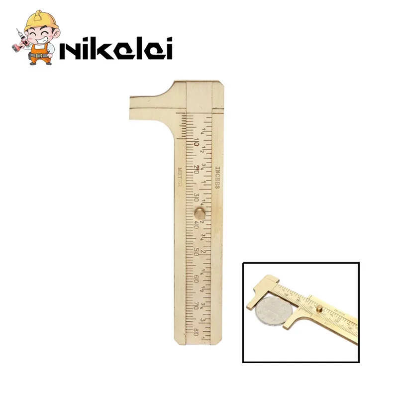 

NEW the new Mini Solid Brass Sliding Gauge Vernier Caliper 80mm 3.15Inch Jewelry Measuring Vernier Caliper free shipping