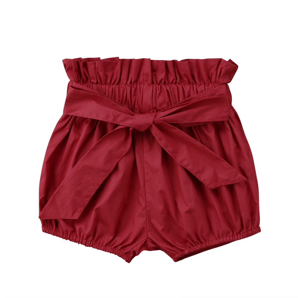Новые детские штаны для маленьких девочек шорты-шаровары штаны с бантом - Цвет: Красный