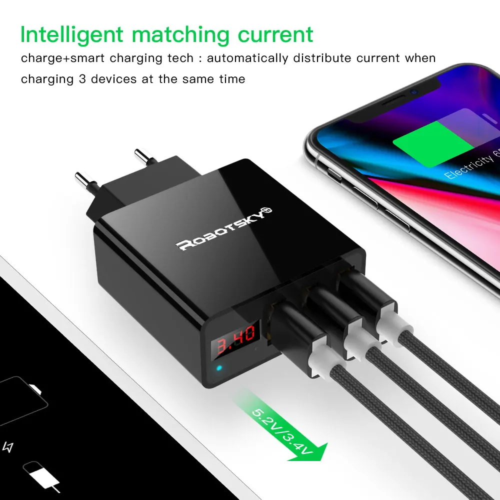 ترقية 3 ميناء أوسب الجدار شاحن 3.4A شاشة Led شاحن سفر عام محول ل الهاتف المحمول فون باد Xiaomi الولايات المتحدة الاتحاد الأوروبي التوصيل ترقية 3 ميناء أوسب الجدار شاحن 3.4A شاشة Led شاحن سفر عام محول ل الهاتف المحمول فون باد Xiaomi الولايات المتحدة الاتحاد الأوروبي التوصيل