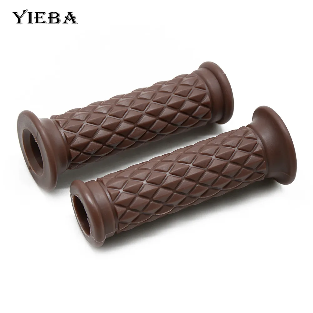 High Quality 1 Pair Universal Motorcycle 7/8" Vintage Rubber Handlebar Hand Grip For Honda Suzuki Yamaha Kawasaki CG125 CB400