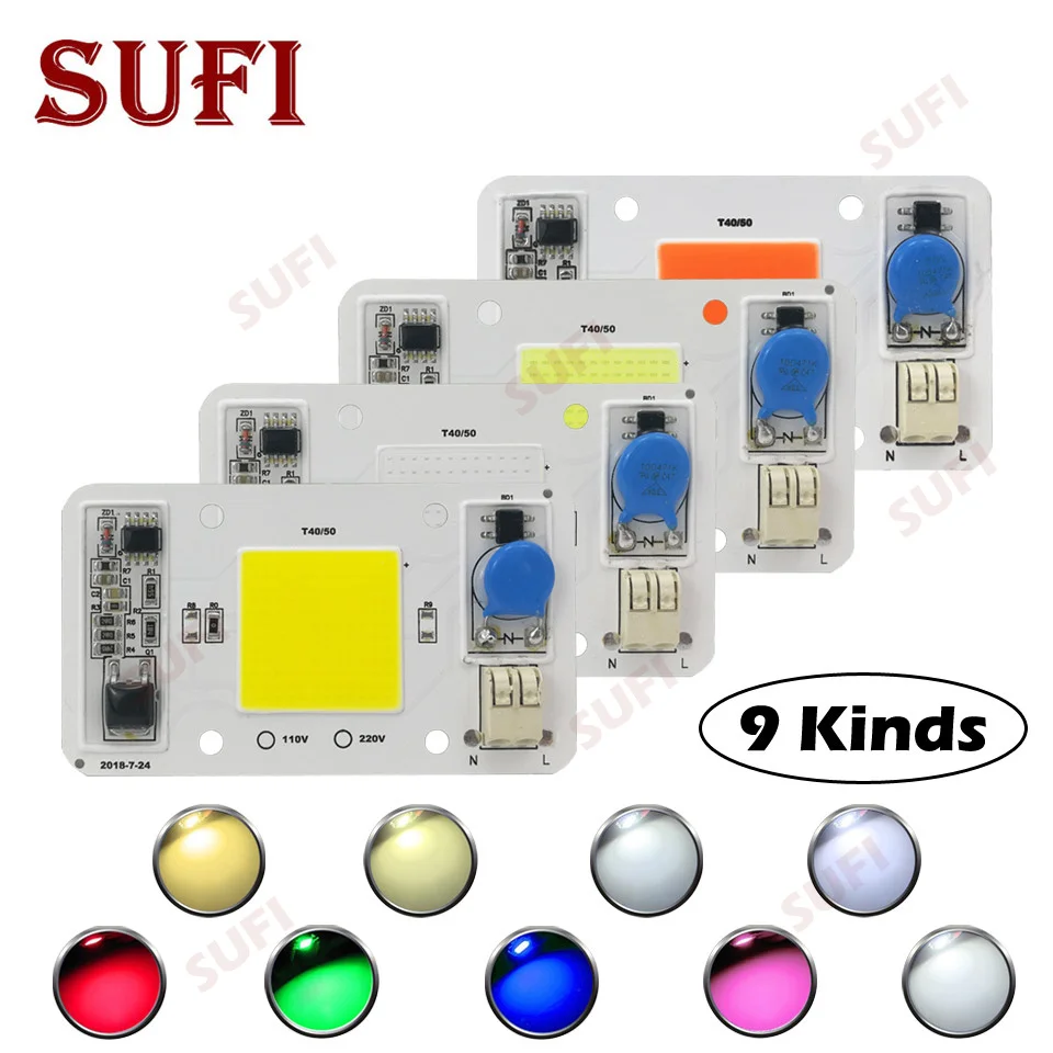  Smart IC 20W 30W 50W Warm Natural Cool White Red Green Blue Full Spectrum AC220V LED Bulb Chip Outd - 32922455478